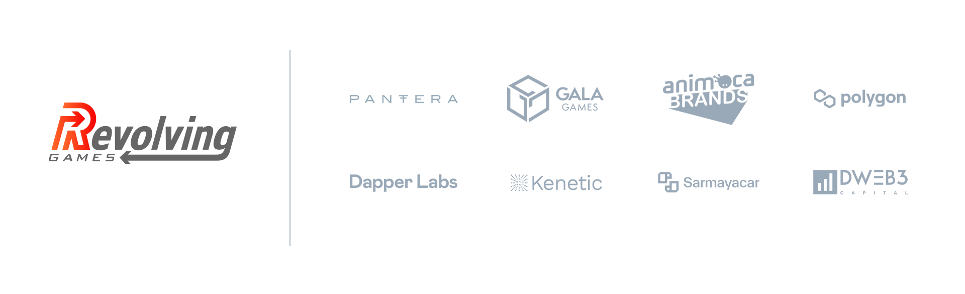 Revolving Games Logo with Investors